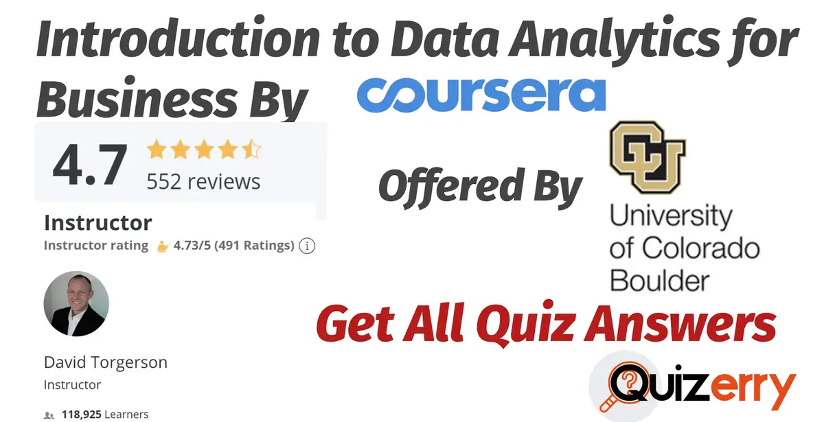 Introduction to Data Analytics for Business Coursera Quiz Answers Free