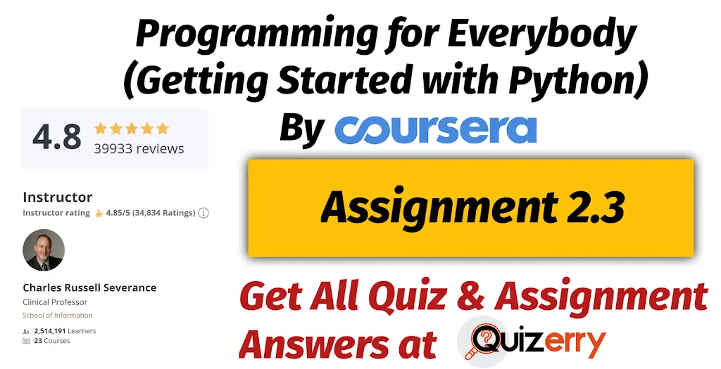 coursera programming for everybody assignment answers